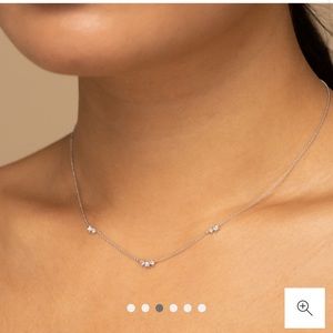 Mejuri Floating Sapphire Necklace - Genuine Silver and White Sapphire